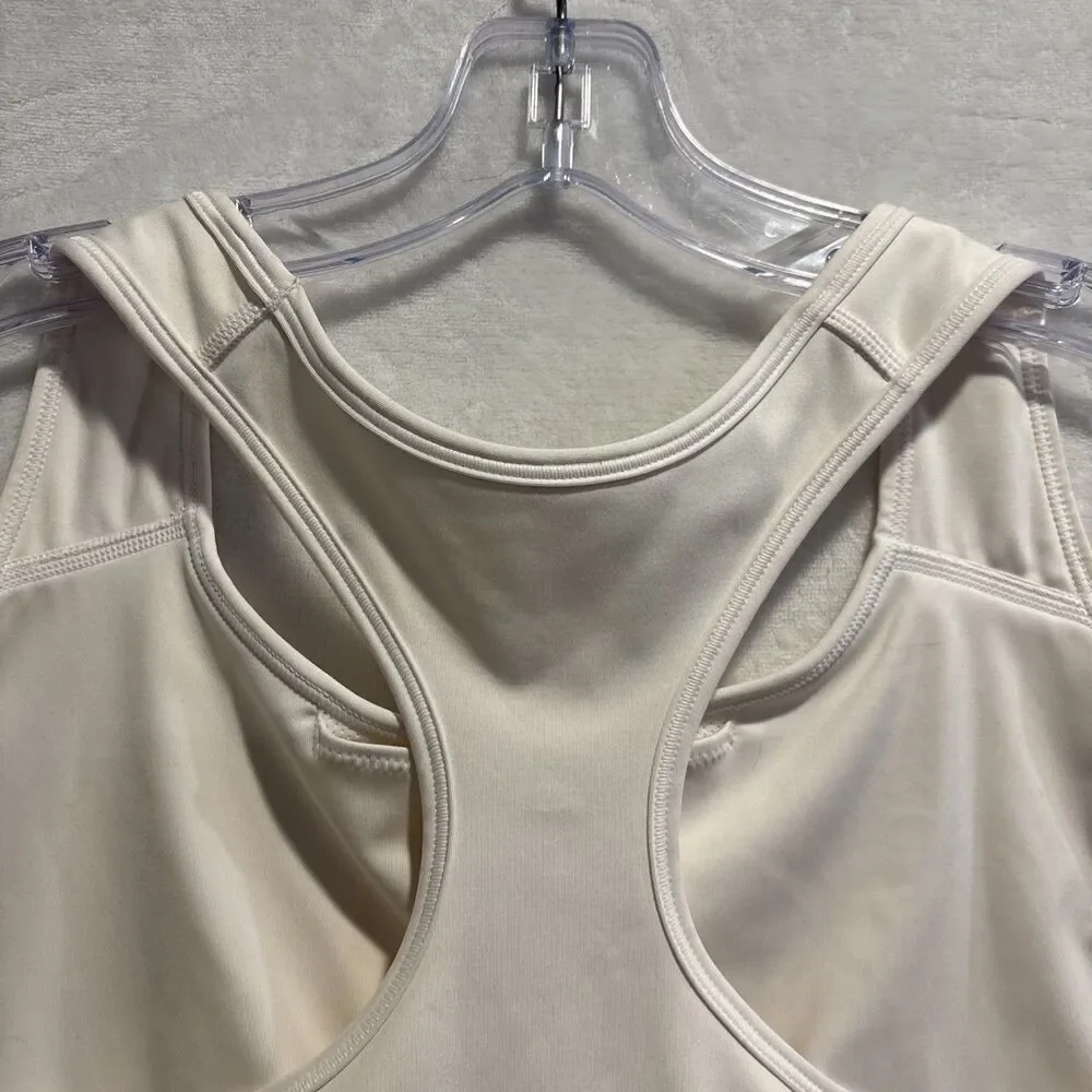 Nike Women's Swoosh Medium Support Racerback Sports Bra Plus Size 1X Ivory Cream